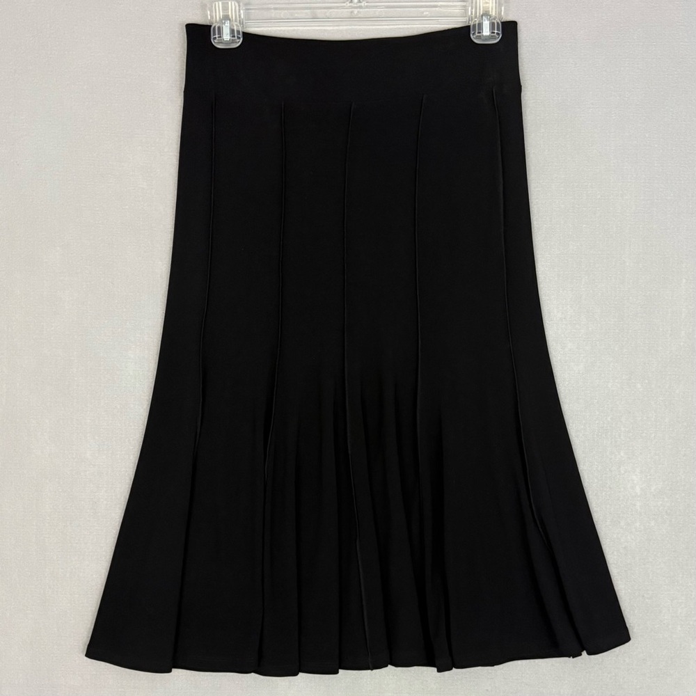 ChueVa Black A-Line Skirt Women Size 8 Stretch Pull On Elastic Waist